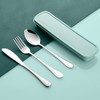 Travel Utensils with Case,SAOHYPEI Portable Silverware Set for Work, 4-Piece