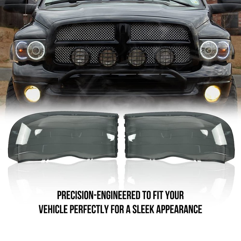 PIT66 Headlight Cover Compatible with 2002-2005 Dodge Ram 1500 2500