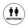 Signs ByLITA Circle Unisex Restroom Sign (White) - Large