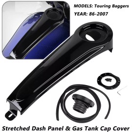 Unbranded Dash Fuel Console+Gas Tank Cap Cover For Harley Touring Bagger Street Road Glide