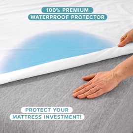 Bare Home Mattress Protector - 100% Waterproof & Breathable - Premium Cooling Mattress Cover - Protects Against Spills - Vinyl Free - Protect Your Mattress (Split Head Flex King, White)
