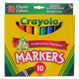 Crayola Broad Line Markers, Classic Colors 10 Each (Pack of 3)
