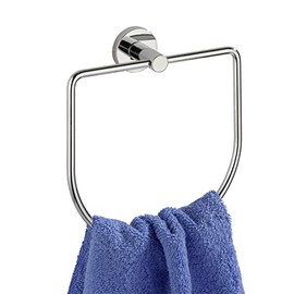 Wenko 17805100 PowerLoc towel ring Elegance fixing without drilling, Metal Zinc diecasting , 16.5 x 18 x 5 cm, Chrome