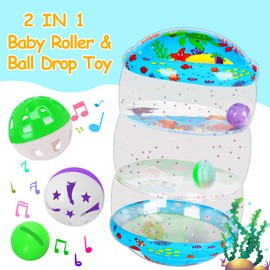 Crawling & Walking Baby Toys 0-6 6 to 12 Months Glowing Jumbo Inflatable Rolling Infant Toys 8 9 12-18 Month Old Sensory Toys for Toddler 1-3 Development Light Up 1 2 Year Old Boy Girl Birthday Gifts