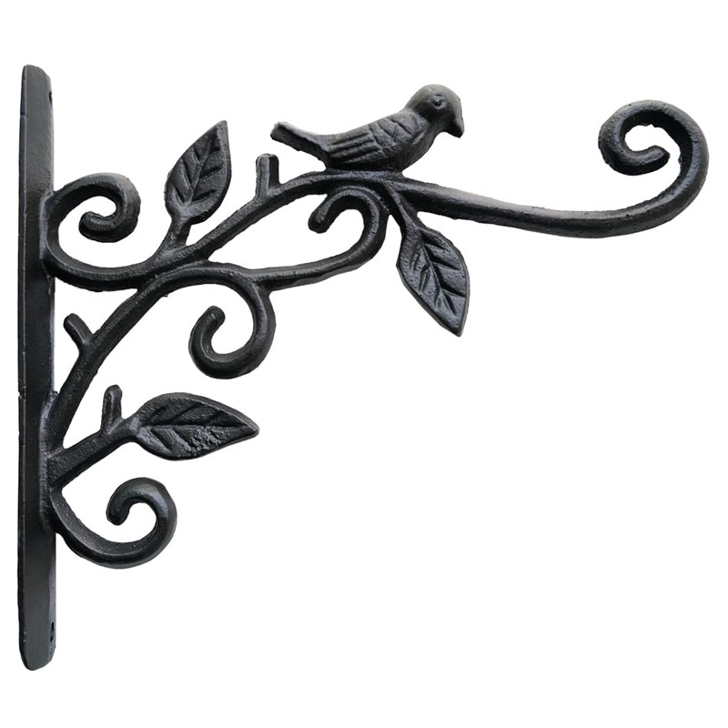 KiaoTime Cast Iron Metal 9.5" Hanging Planter Flower Pots Bracket