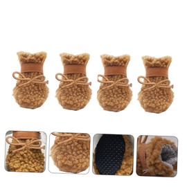 Minkissy 3sets Winter Dog Boots Plush Comfortable Non-Slip Snow Shoes for 4pcs*3