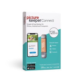 Picture Keeper Connect 128GB (Tangerine) USB Flash Drive for iPhone, Android, PC & Mac with 1 Year Warranty