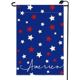 Independence Day Patriotic Garden Flag 12x18 Inch Double Sided for Outside 4th of July America Stars Yard Outdoor Decoration Flag MG09
