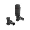 Anthracite Thermostatic Radiator Valve Angled Corner or Straight Grey Radiator