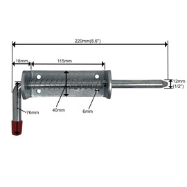 YARDMAN 220mm Spring Loaded Bolt – 1-PCE Bright Zinc Plated Gate Trailer Drop Shoot Lock Latch - Heavy Duty