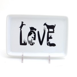 LOVE Goat dish, spoon rest, cheese dish, soap holder, tray LennyMud by Lorrie Veasey