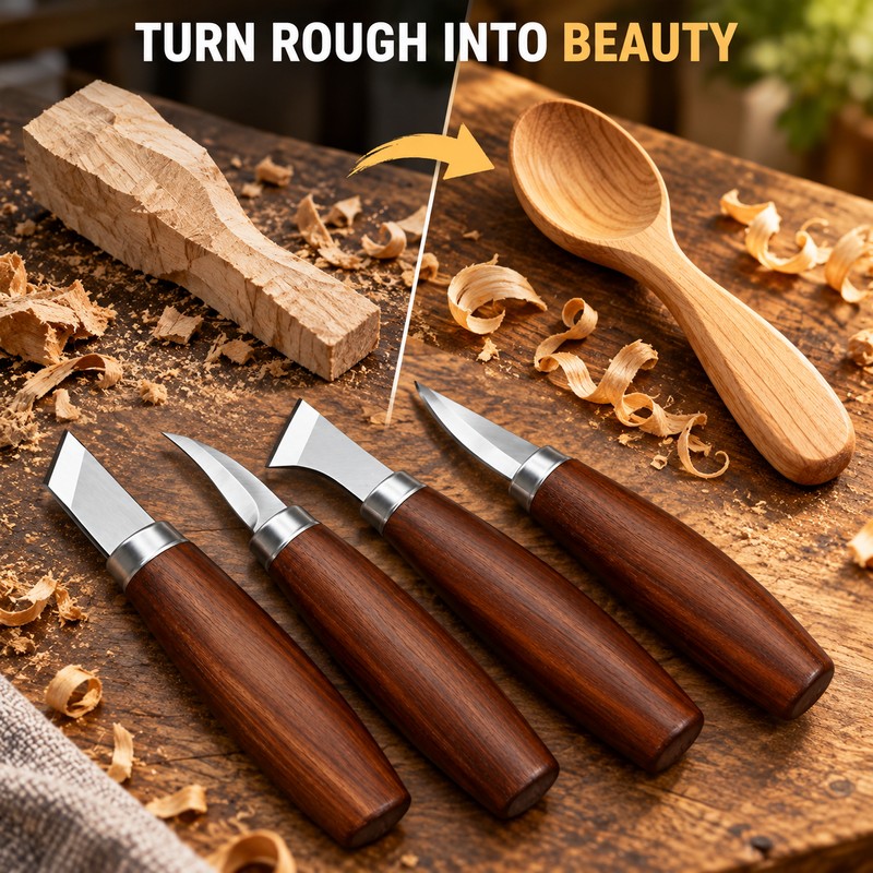 Wood Carving Tool Set for DIY Woodworking Projects – 4-Piece