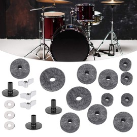 Cymbal Replacement Accessories, Practical Professional 21Pcs Durable Cymbal Felt Pads Non-Slip with Felt Pads Sleeves Nuts for Drum Maintainence for Drum Kit