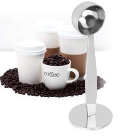 Coffee powder with mesure spoon, multi-purpose coffee spoon made of stainless steel with two functions for measuring and mashing the coffee spoon