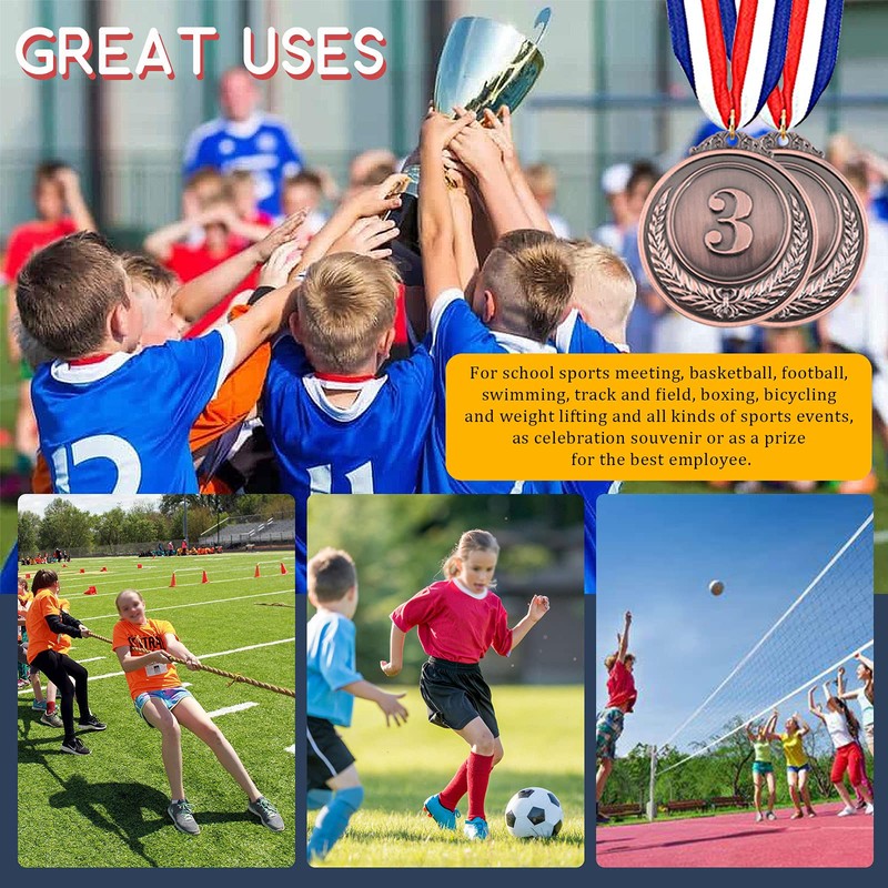 Hilitchi 5Pcs Bronze Award Medals - Olympic Style Winner Medals