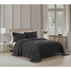 Beatrice Home Fashions Medallion Chenille Bedspread, King Sham, Charcoal