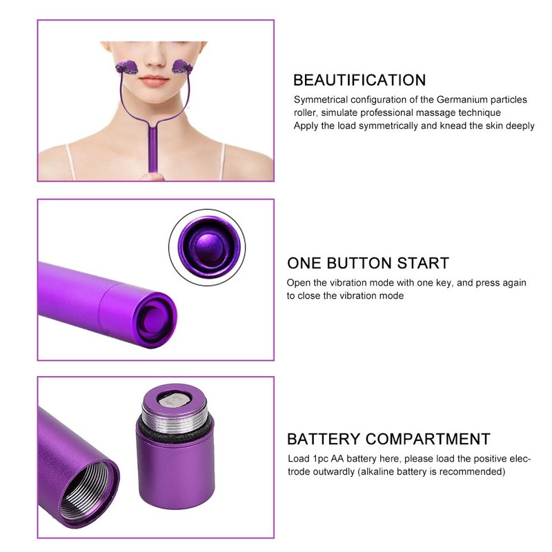 Germanium Face Massage Roller Electric Vibration Massage Firming Lifting V