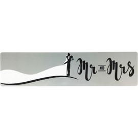 Mr. and Mrs. Silhouette Water Bottle Labels | 51 mm x 203 mm 2" x 8" Inch | 50 Pack