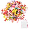 DHSBGWSX 100 corde per capelli con fiocco, 1 borsa portaoggetti,