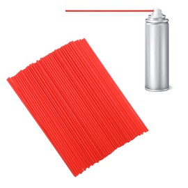 SHENLIU 200Pcs Spray Can Straws, Spray Can Nozzle, Red Straws Replacement Sprays Cans Extension Straw, Sprays Paint Nozzles for Cans for Narrow Space Paint Cleaner Lubricant Oil