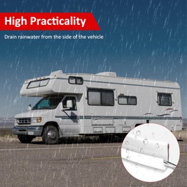 5M RV Rain Gutter J-Shaped Roof Rain Diverter Rubber Drip Strip Universal Rain Strip Roof Rain Diversion Strips for Cars, Trucks, RVs, Boat Doors, Van, White