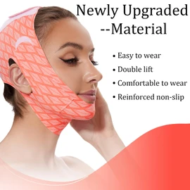 Reusable Double Chin Reducer Strap V Line Lifting Mask Sleeping Jawline, Comfortable Face Slimming Strap for Women, Breathable Face Lifting Tape Facial Slimmer Shape for Tightening Skin, Jaw Exerciser