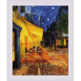 Riolis Night Cafe by V. Van Gogh Counted Cross Stitch Kit - Blue