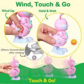 Toys for 2 3 4 5 Year Old Boys Girls Gifts, 6 Pcs Wind Up Kids Toys 3-5, Cute Animal Toddler Toys 3-4, Christmas Stockings Stuffers Birthday Easter Gifts Party Favors for Kids