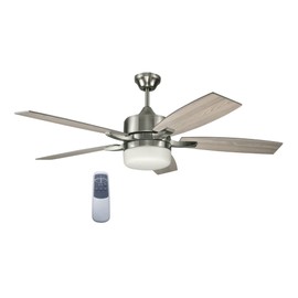 Design House 156621-BN Grayson 52-inch Five Blade Contemporary Indoor Ceiling Fan with LED Light Kit and Remote Control, Brushed Nickel
