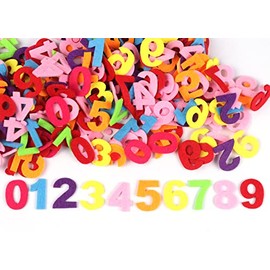YYCRAFT 200pcs Stiff Felt Number Fabric Embellishments DIY Crafts Scrapbooking,1 Inch Mix Color