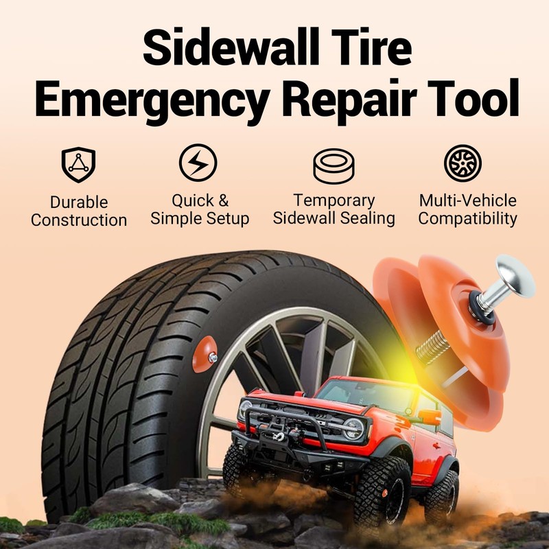 2 Pcs Sidewall Tire Repair Kit, Tire Puncture Repair Kit