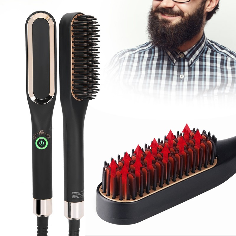 Electric Beard Straightening Comb Multifunctional Beard Straightener Brush for Men