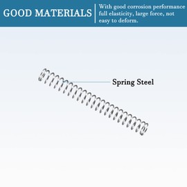 QUARKZMAN Small Compression Spring x 5 Pieces Spring Steel Tension Spring for Household Applications, [Silver Tone, 0.5 mm Wire Diameter, 5 mm Outer Diameter, 45 mm Free Length]