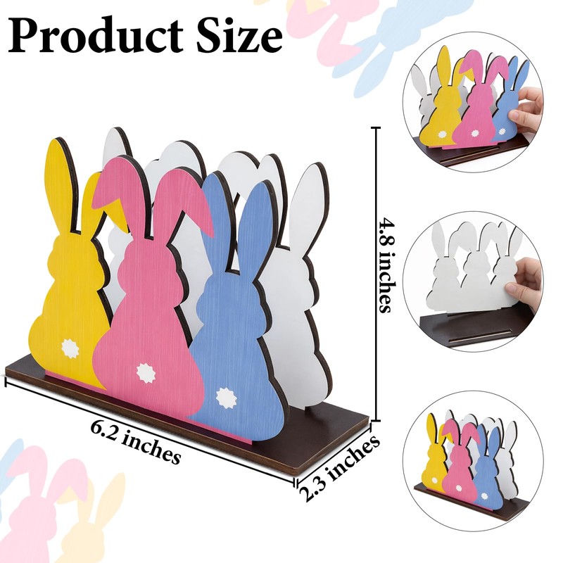 Easter Napkin Holder Cute Bunny Wood Napkin Holder for Table