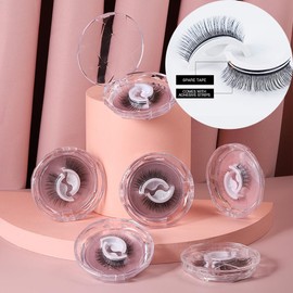 RXKFIGX 4 Paar Selbstklebende Wimpern Wiederverwendbare Selbstklebende Wimpern No Glue or Eyeliner Required 3D Natural Look Einfach zu Tragen Wasserdicht Falsche Wimpern für das tägliche Make-up