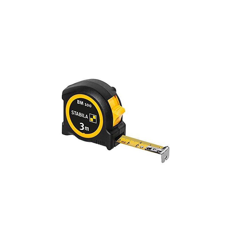 STABILA BM 100 Pocket Tape Measure, 3 Metre Tape Measure