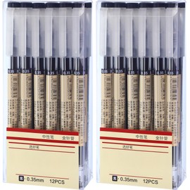 Chinco Chinco 24 Pieces 0.35 mm Black Gel Ink Pen Extra Fine Ballpoint Pen for Office School Stationery Supply