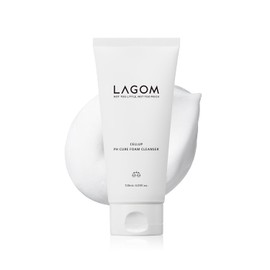 LAGOM Cellup - Limpiador de espuma para curar pH, crema de limpieza profunda natural, equilibrio de pH 5.5, subácidos, sin alcohol, suave, sedoso, hidratante, a base de hierbas, lavado de poros faciales para piel grasa seca sensible 4.1 fl oz 4.05 onzas
