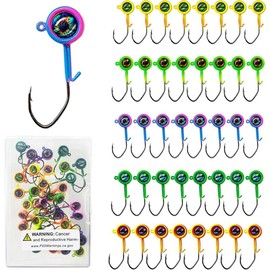 Crappie Jig Heads, 40packs Fishing Jig Heads Hooks Swimbait Jig  1/32oz 1/16oz 1/8 oz Fishing Jigs Heads for Crappie Bass Fishing - Color: 1/8oz-40packs