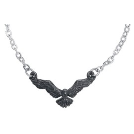 Alchemy Gothic Ravenette Necklace Silver-Coloured
