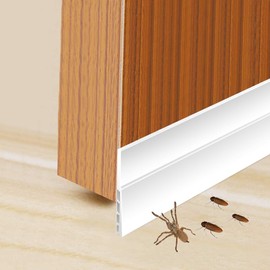 Jasinber Set de 2 Guardapolvo y Protector para Puerta, Tapón de Tiro de Puerta, Polvo del Sello Inferior de la Puerta, Aislamiento acústico, Burletes, 5 x 100 cm (Blanco)