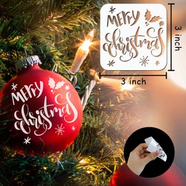 30 Pcs Christmas Stencils Reusable,3x3in Small Christmas Stencil for Painting on Wood DIY Crafts Ornaments Wood Slice