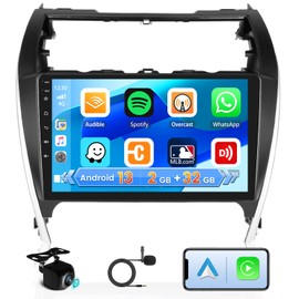 [2G+32G] for Toyota Camry Stereo 2012-2014 with Wireless Carplay Android Auto, Hikity 10.1 Inch Touchscreen Android Radio with GPS Navigation Bluetooth FM RDS Backup Camera