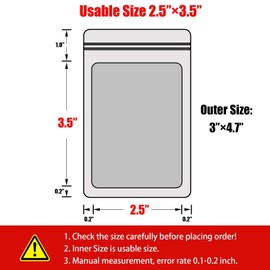 100 Pieces Resealable Mylar Bags, Smell Proof Bags with Clear Window for Food Storage Party Favor Packaging Small Business(Purple&Light Blue, 3×4.7 Inch)