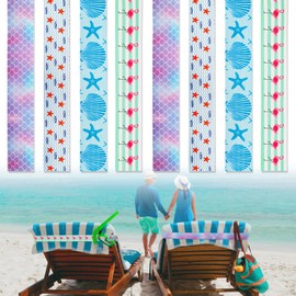 8Pcs Towel Bands for Beach Chairs HADEEONG Sea Towel Bands for Cruise Chairs Elastic Beach Towel Clips for Lounge Beach Pool Cruise Chairs Summer Beach Trip Essentials