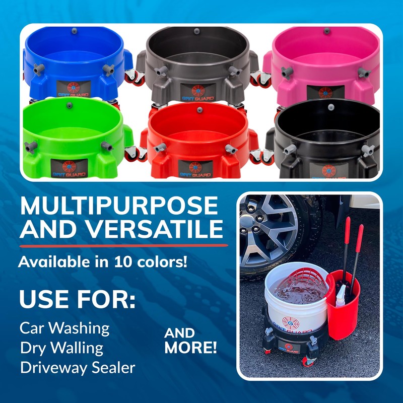 GRIT GUARD Bucket Dolly with Wheels - Rolling Detailing Wash