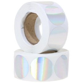 Mini Skater Holographic Silver Circle Dot Stickers Self Adhesive Round Color Coding Labels for RIFE Frequencies, Pack of 1000 (1 Inch)
