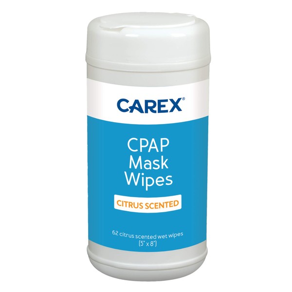 Carex CPAP Mask Wipes - 62 Count of Citrus Scented CPAP Wipes for CPAP Masks