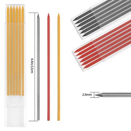 36 Pcs 2.8 mm Carpenter Mark Pencils Refills, Solid Deep Hole Mechanical Construction Carpenter Pencil Refills Replacements for Drawing Scribering Woodworking Builders, 3 Colors