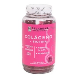 Belabear Colgeno  Biotina 100gomitas Fresa Solanum Sfn Fresa                                                                                          